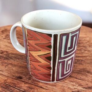 Vintage Laurel Burch Native Rhythm  14 Oz Coffee Tea Mug Cup 1990 Made In Japan